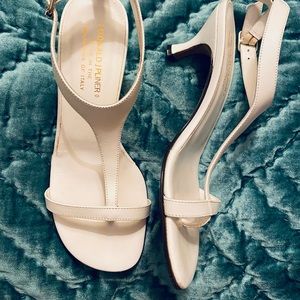Donald Pilner, White, Size 7, Kitten heels